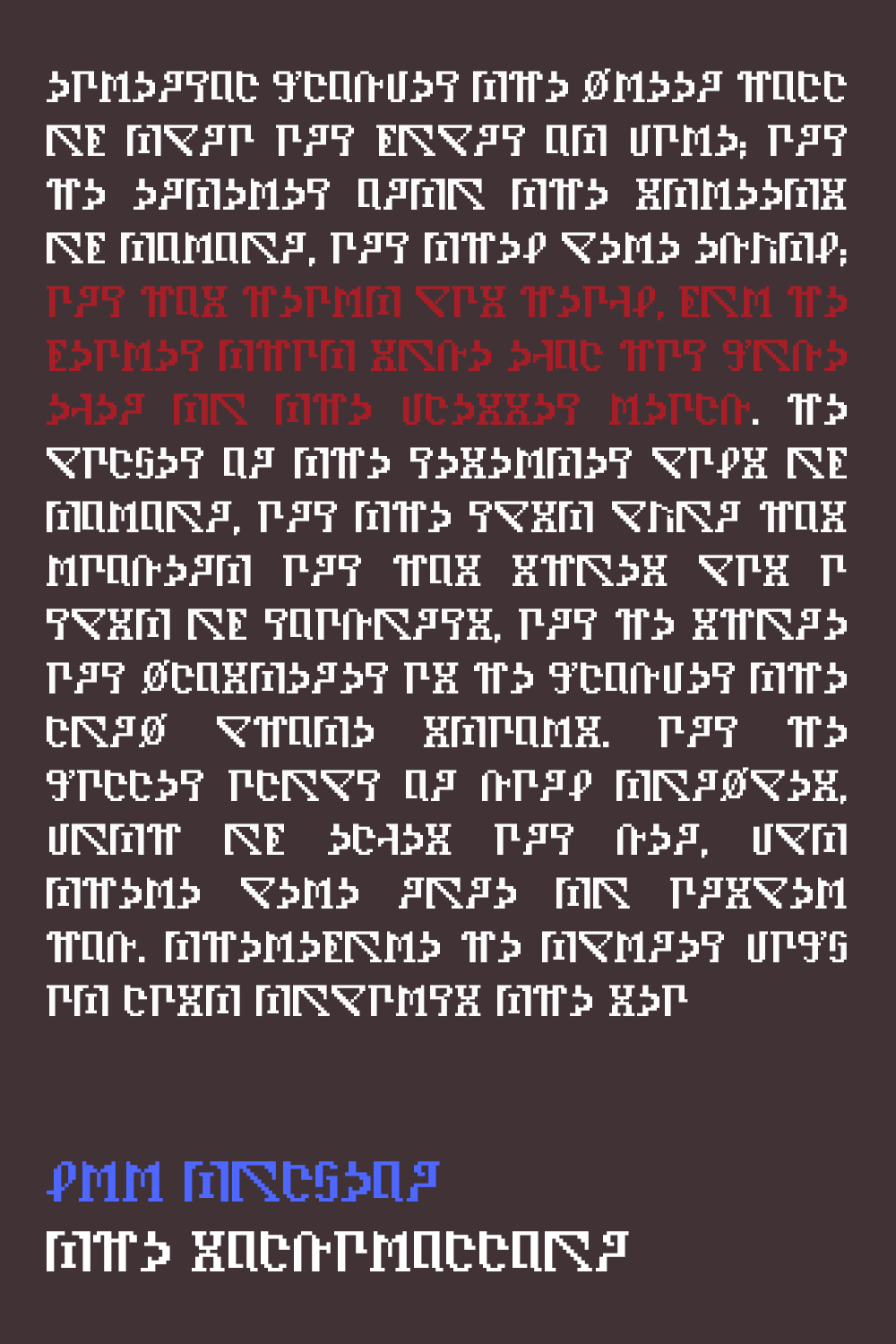 Passage from The Silmarillion written in my custom Euchronian font from Metaphor:ReFantazio. Download the font here!